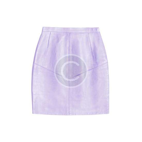 Lilac Leather Skirt